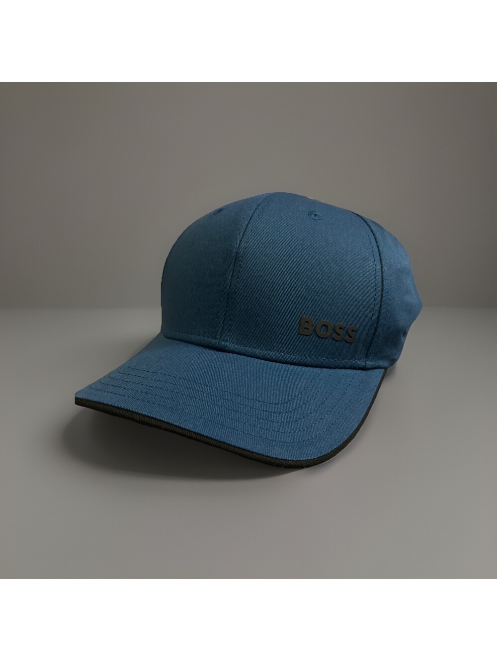 New Hugo Boss Men's Blue Cap Bold Logo Graphic Adjustable Hat
